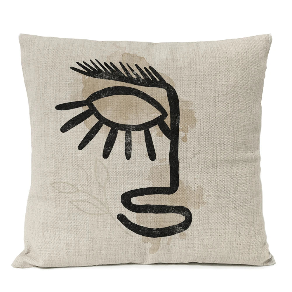 Simple Black Geometric Pillows Boho Leaves Throw Pillow Cover Bohemia Floral Cushion Home Decoration Decorative Sofa Pillow Case | Color:06