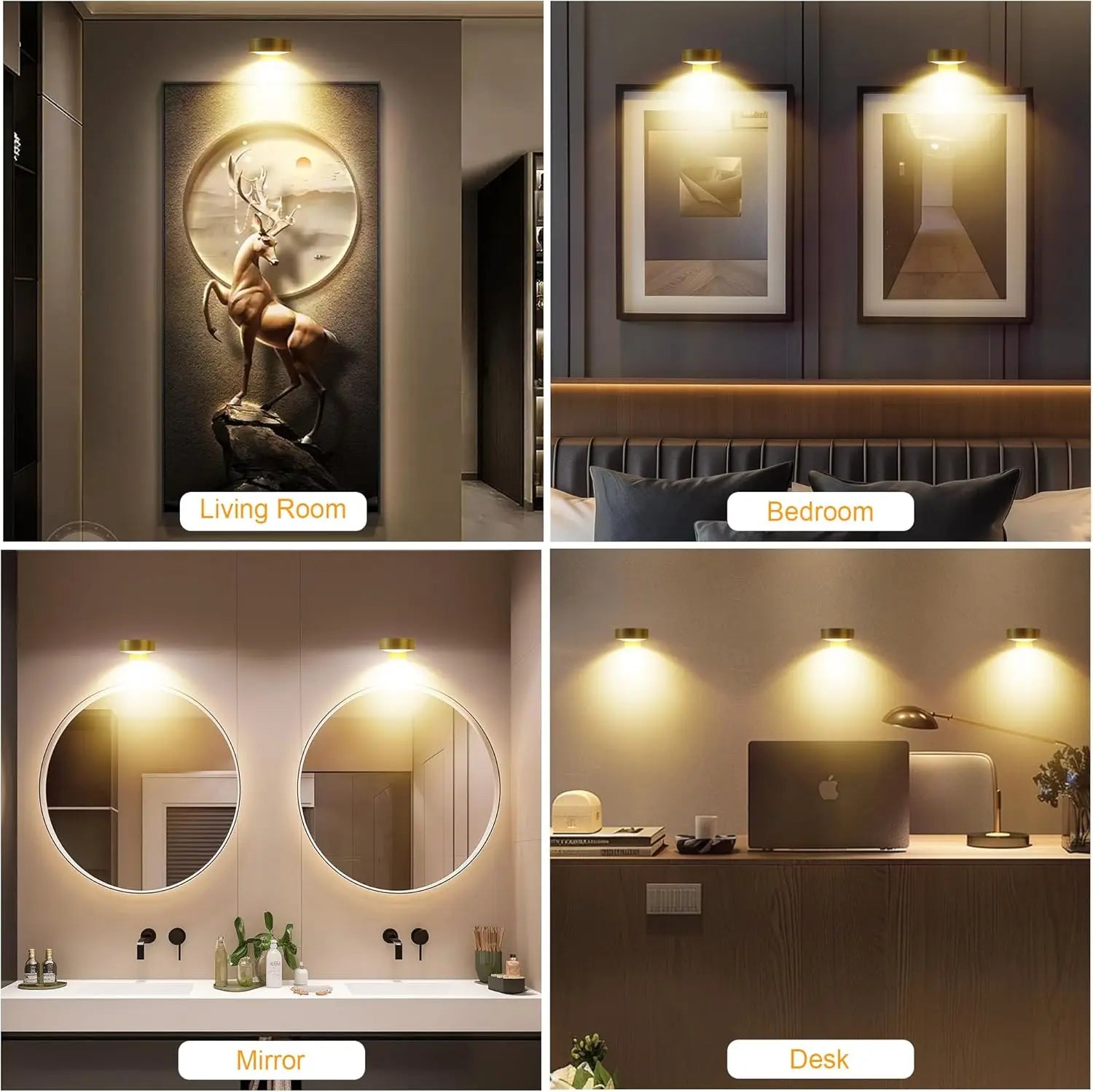 Picture Lights for Wall Rechargeable Magnetic Poster Lights Remote Dimmable Timer Painting Light Wall Decor Light Painting Light | 5