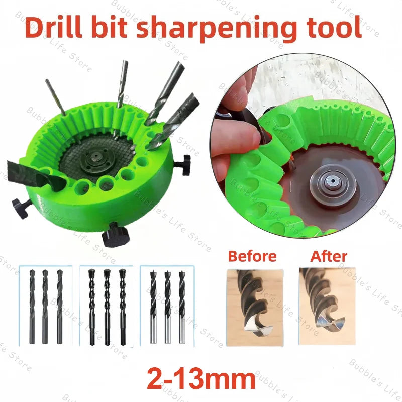 Multipurpose Drill Bit Grinding Sharpener Polishing Grinding Tool 125mm Angle Grinder Powered Tool Parts For 2-13mm Drill Bits | Color:C-Upgraded version