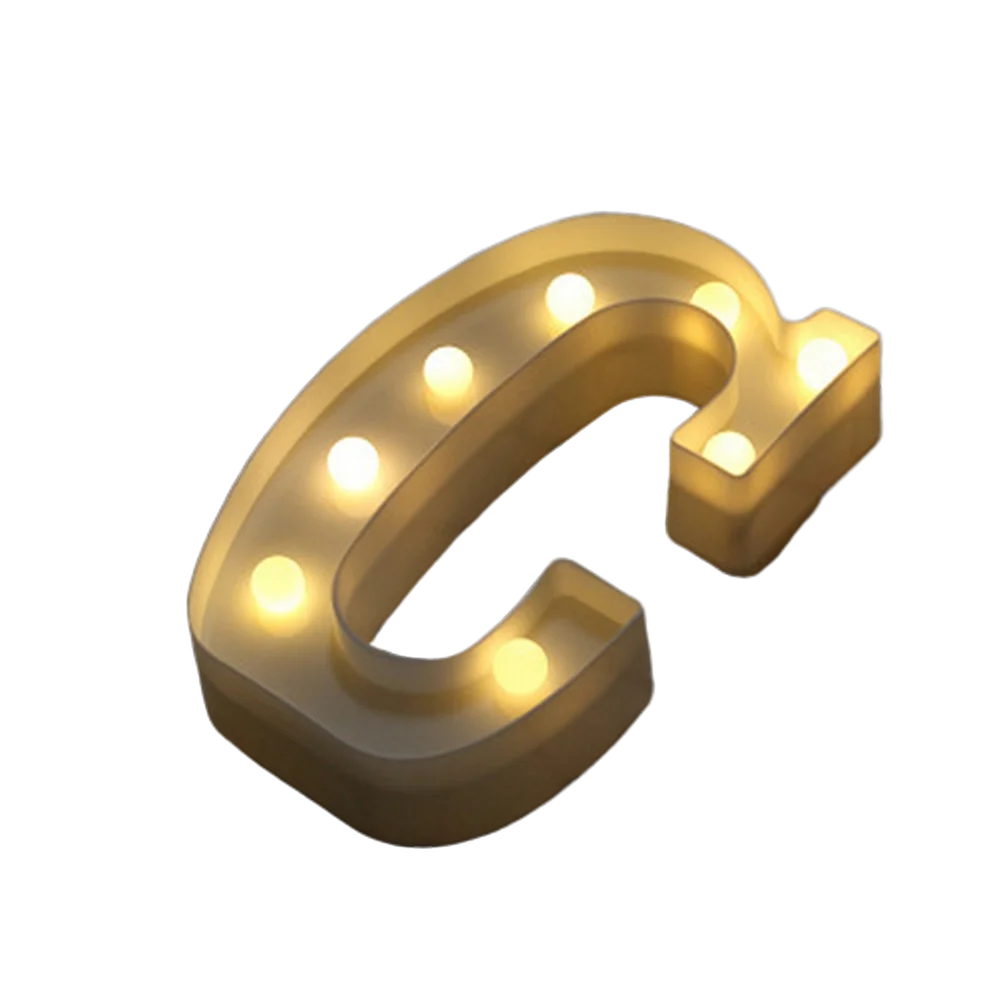 Luminous Number Lamp Alphabet Letter LED Lights Birthday Valentine's Day Wedding Party Decor 0-9 Digital A-Z Letters Night Light | Color:C