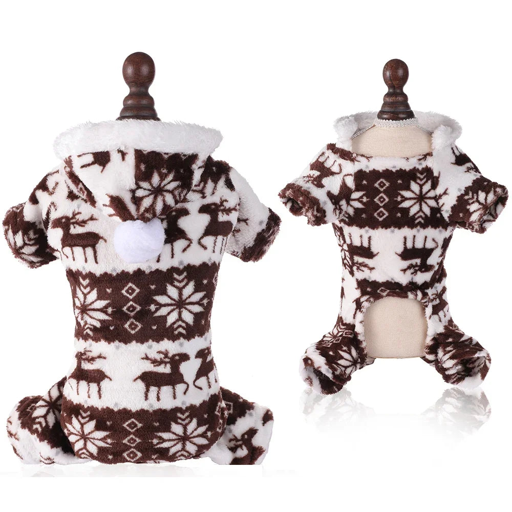 Dog Xmas Costumes Pet Elk Clothes Dog Cat Warm Christmas Coat For Small Large Dogs Cats Sweater Xmas Gifts For Pet Lovers | Color:Brown