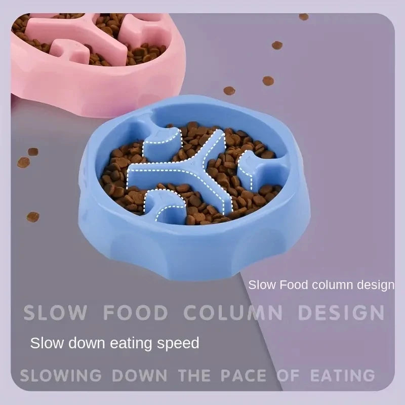 Pet supplies Color Slow Feeder Cat Bowl Anti-choking Plastic Dog Puzzle Food Bowl, Dog Water Basin For Anxiety Relief | 4