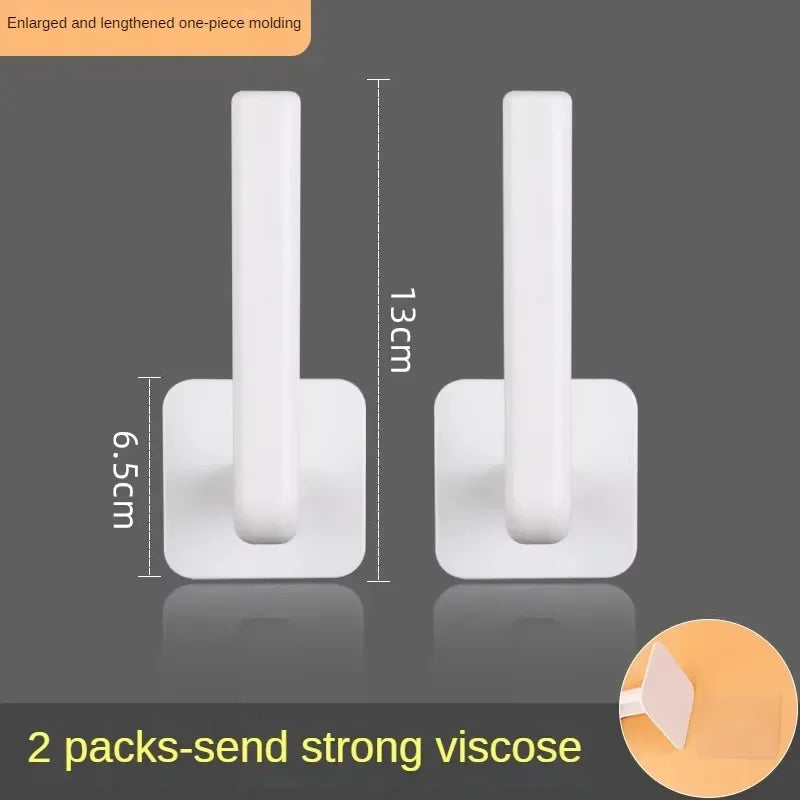 1/2pcs Adhesive Toilet Roll Paper Holder Organizer Wall Mount Storage Stand Kitchen Bathroom No Drill Tissue Towel Dispenser | Color:2pcs
