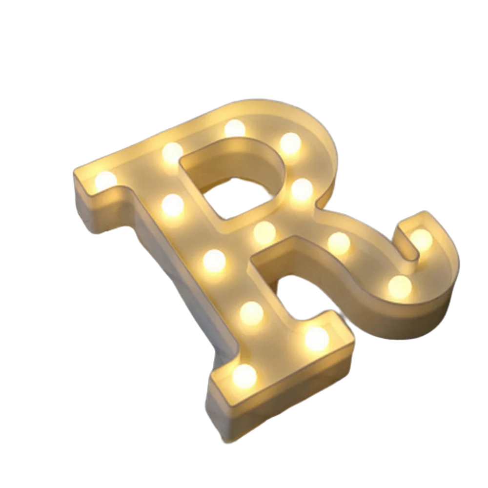 Luminous Number Lamp Alphabet Letter LED Lights Birthday Valentine's Day Wedding Party Decor 0-9 Digital A-Z Letters Night Light | Color:R