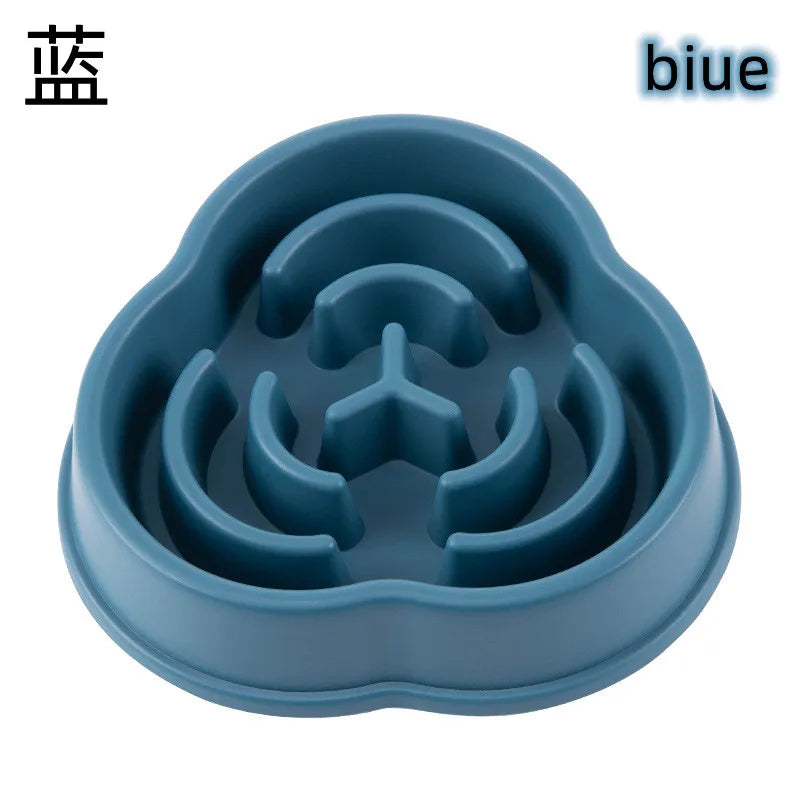 Pet Cat Dog Slow Food Bowl Fat Help Healthy Round Anti-choking Thickened And Non-slip Multiple Colors Shapes | Color:Picture color-6