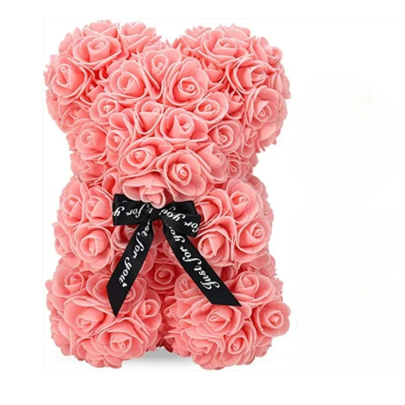 2026 New Artificial Flower Eternal Rose Teddy Bear for Mom Mother's Day Birthday Valentine's Day Anniversary Gifts & Decorations | Color:PInk