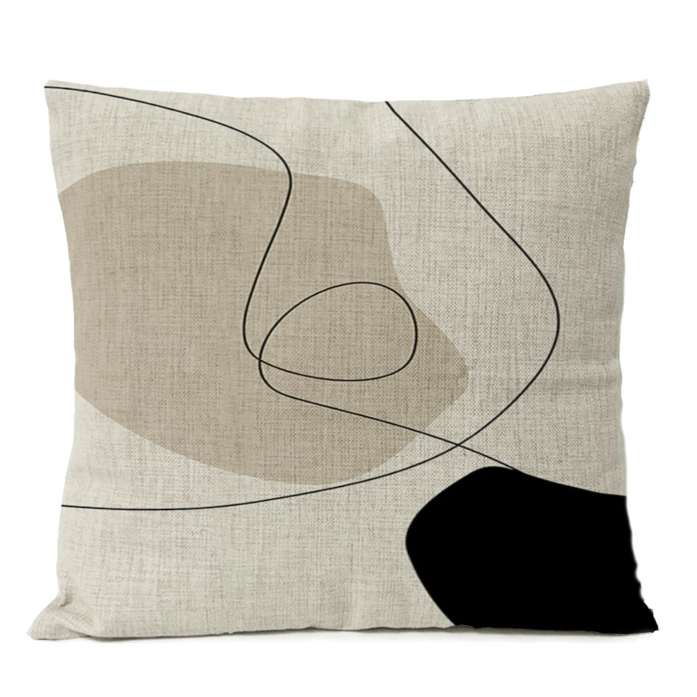 Simple Black Geometric Pillows Boho Leaves Throw Pillow Cover Bohemia Floral Cushion Home Decoration Decorative Sofa Pillow Case | 4