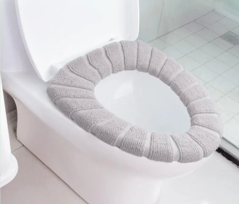 Toilet Seat Cover Warm Soft Acrylic Washable Mat Home Decor Closestool Mat Seat Case Toilet Lid Cover Accessories Bathroom Home | Color:Grey