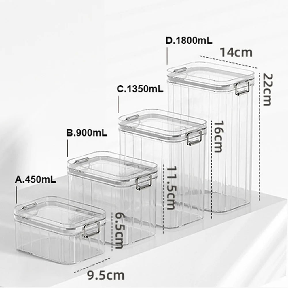 Kitchen Food Storage Clear Containers Plastic Box Jars For Bulk Cereals Household Organizers For Pantry Organizer Jars With Lid | 5