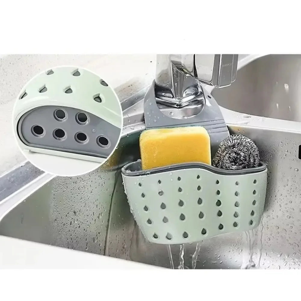 Adjustable Sink Drainer Kitchen Storage Basket Sponge Pool Hanging Bag Supplies Kitchen Accessories Organizer Household Items | 3