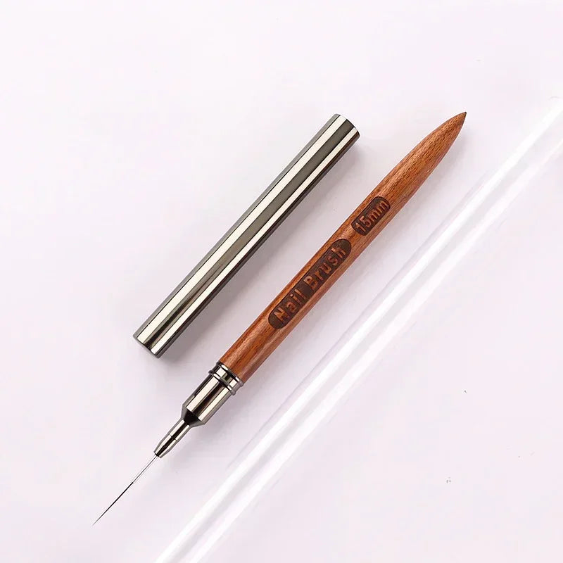 Nail Brush Wood Handle Gel Nail Art Liner DIY Painting Brush Drawing Lines Stripe Flower Painting Pen UV Gel Manicure Salon Tool | 4