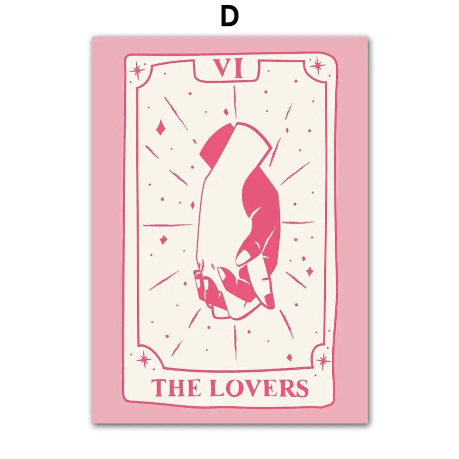 Pink Lucky Poker Queen Heart Dice Match Pop Y2k Art Living Room Home Decor Pastel Poster And Print Boho Wall Art Canvas Painting | Color:D