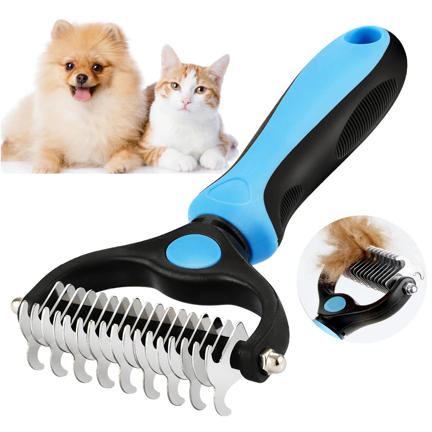 Professional Pet Deshedding Brush Dog Hair Remover Pet Fur Knot Cutter Puppy Cat Comb Brushes Dogs Grooming Shedding Supplies | 0