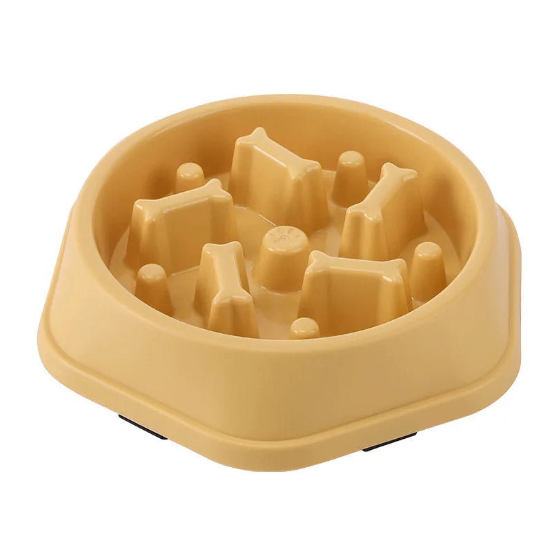 Pet Cat Dog Slow Food Bowl Fat Help Healthy Round Anti-choking Thickened And Non-slip Multiple Colors Shapes | Color:Picture color-2