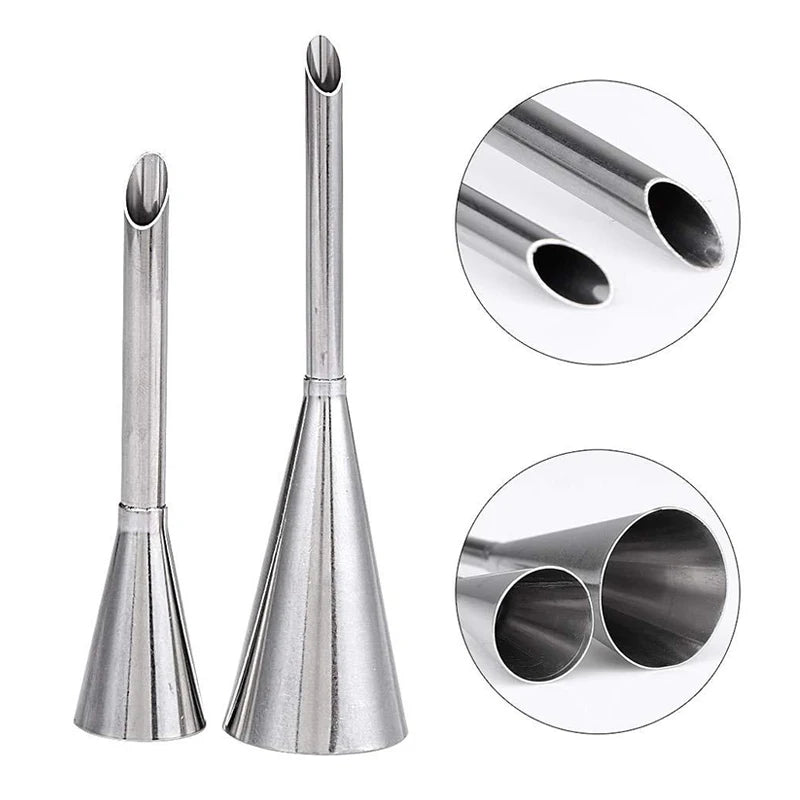 1/4Pcs Stainless Steel Puff Cream Nozzles Cake Icing Piping Tip DIY Donut Pastry Syringe Cupcake Desserts Baking Accessories | 4