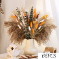 90Pcs Natural Fluffy Pampas Grass Bouquet Boho Home Accessories Fall Decoration Dried Flowers Orange Reeds Wedding Centerpieces | Color:Style F