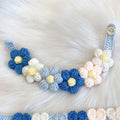 Cute Ins Style Cat Dog Knitted Collar Crochet Flowers Collar Pet Drool Scarf Bib Pet Necklace Accessories Pure Hand Knitting | Color:D large