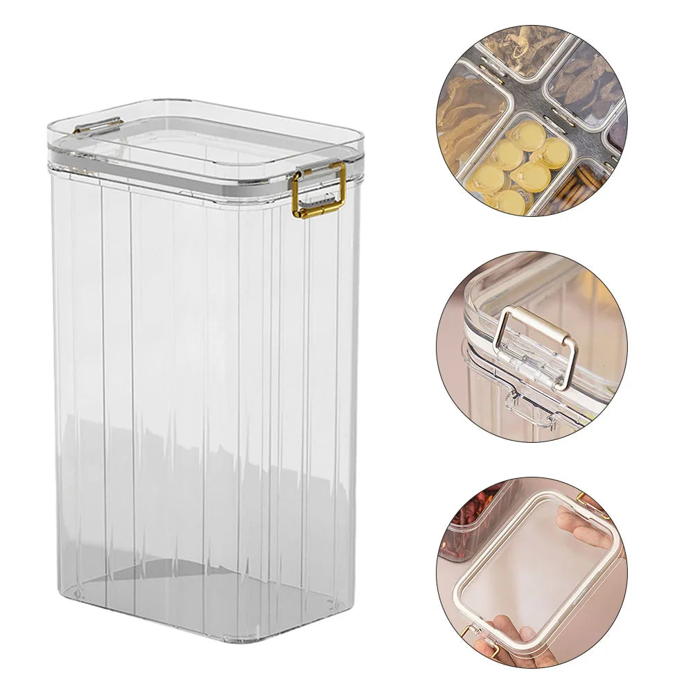 Kitchen Food Storage Clear Containers Plastic Box Jars For Bulk Cereals Household Organizers For Pantry Organizer Jars With Lid | 4