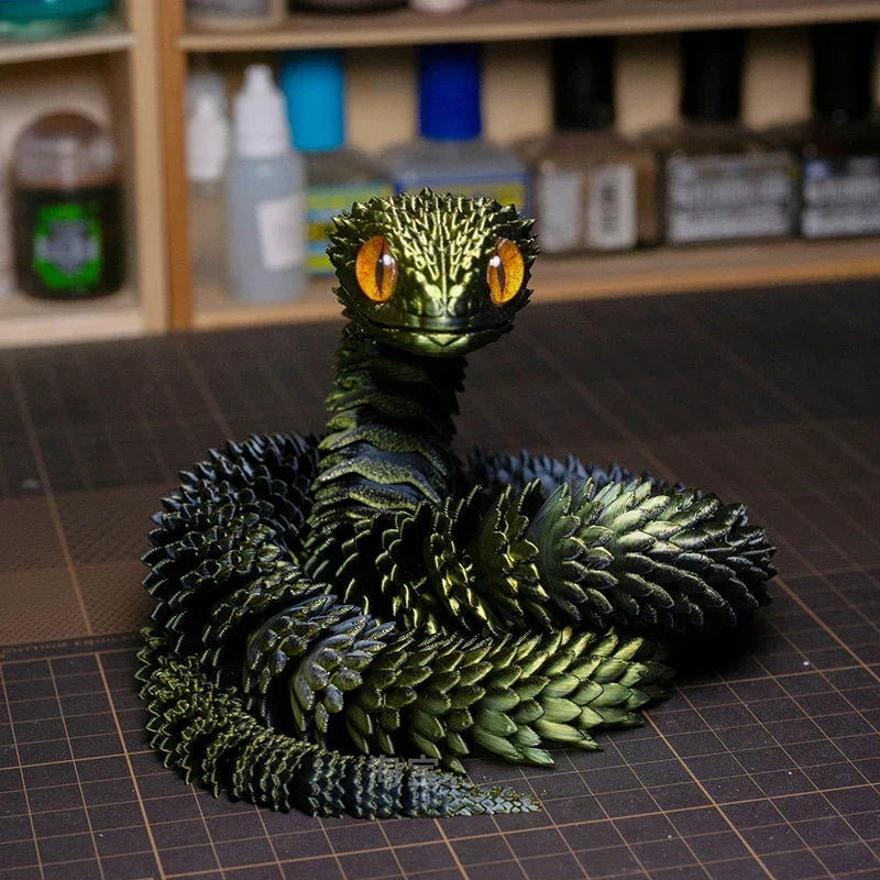 3D Printed Snake Rotatable Articulated Snake Joint Mobility Animal Simulation Model Office Desktop Ornament Home Decor Kids Gift | 1
