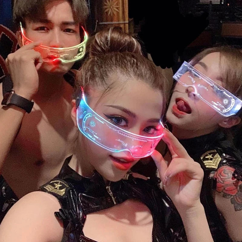Fashion Luminous Decorative Glasses Neon Light Decoration LED Sunglasses For Nightclub DJ Dance Music Rave Costume Night | 2