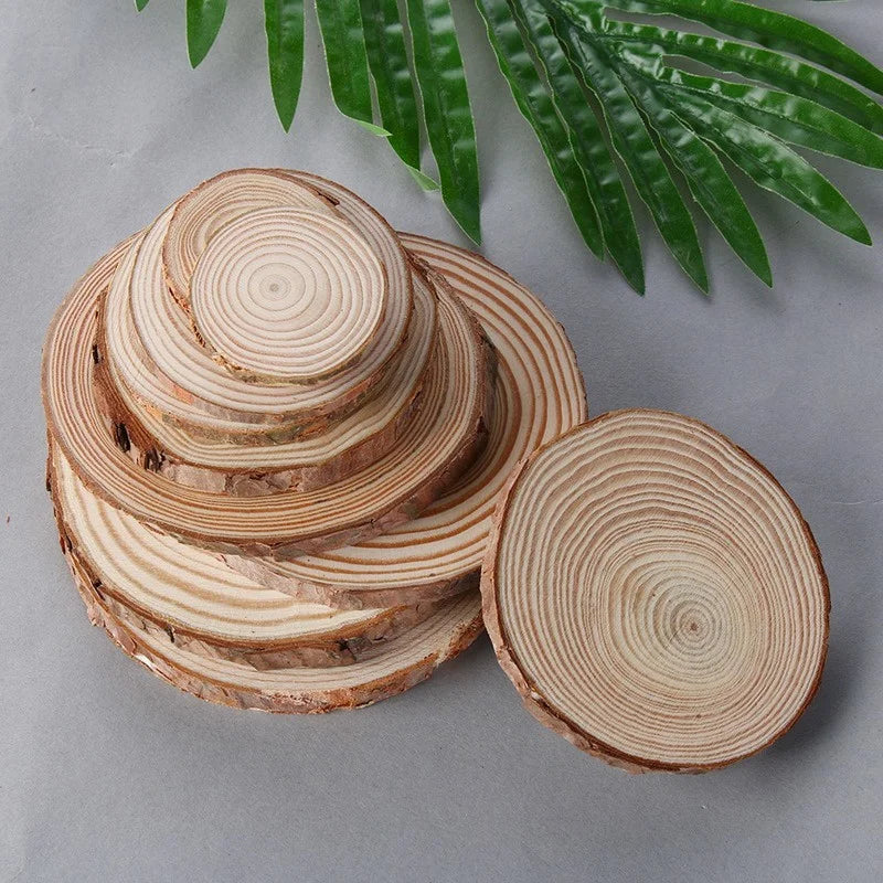 Natural Round Wood Coasters Cup Pad Tea Coffee Mug Mat Drinks Holder Table Mat Wooden Coasters DIY Crafts Home Kitchen Decor | 2
