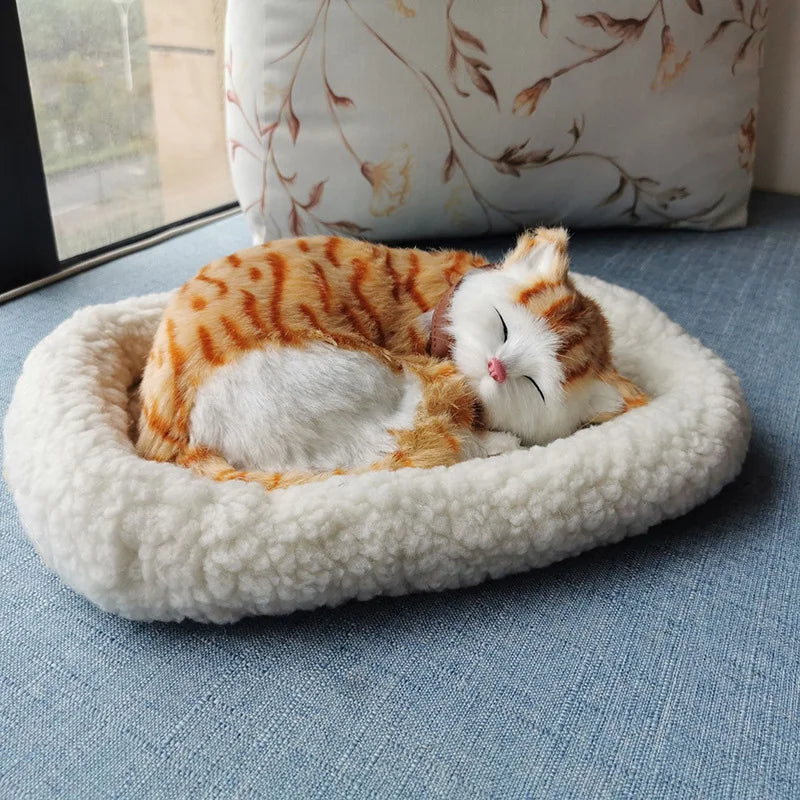Breathing Cat Simulation Pet Model Ornaments Plush Sleeping Cat Dog Home Decoration Ornament Photography Props Crafts B-day Gift | 3