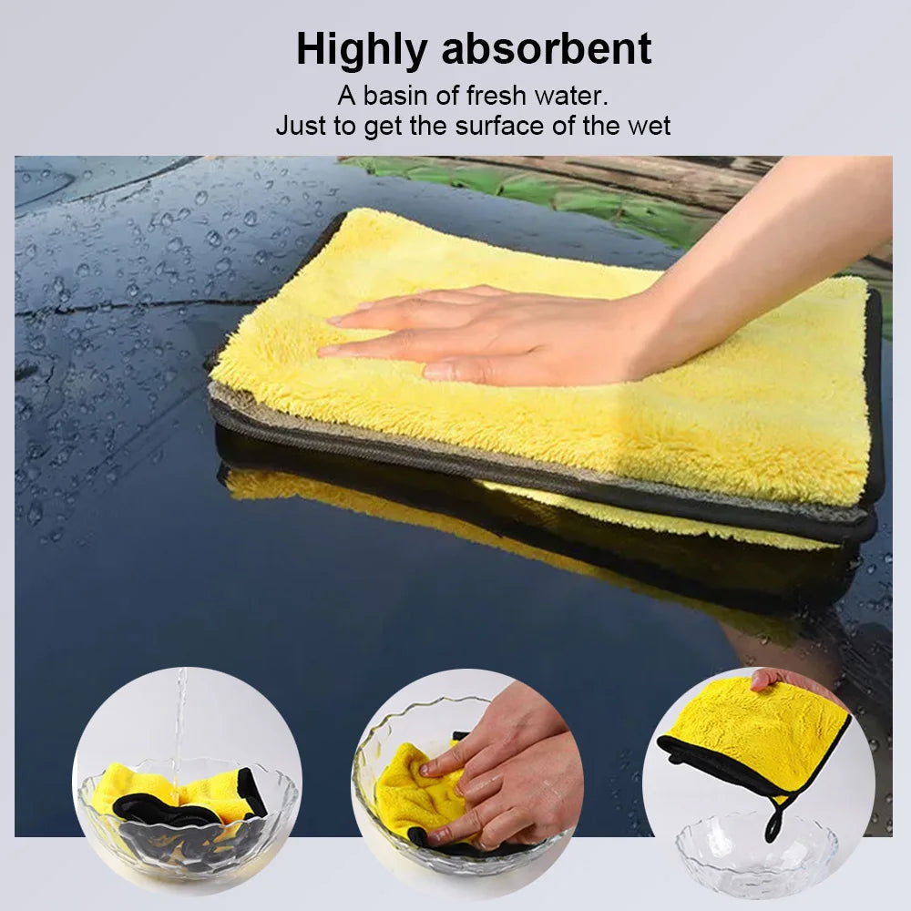 Car Wash Microfiber Towel 30x30/60CM Car Cleaning Drying Cloth Hemming Car Care Cloth Detailing Car Wash Towel | 2