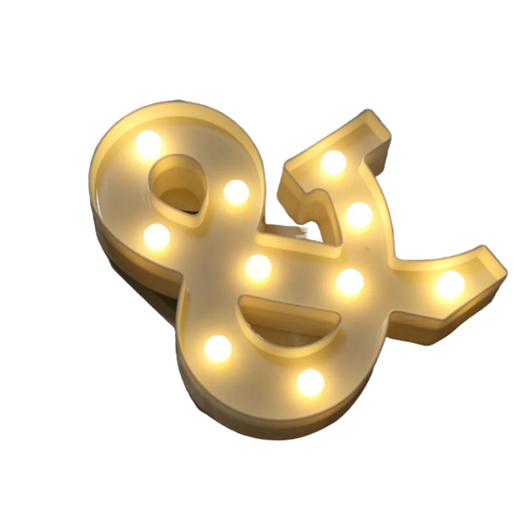 Luminous Number Lamp Alphabet Letter LED Lights Birthday Valentine's Day Wedding Party Decor 0-9 Digital A-Z Letters Night Light | Color:And