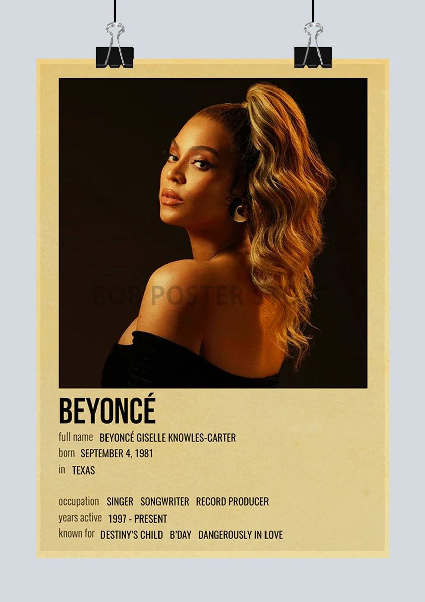 Classic Hot Singer Musician Poster Vintage Kraft Paper Decorative Collection Art Home Study Room Bar Cafe Door Gift Wall Sticker | Color:Q217-7