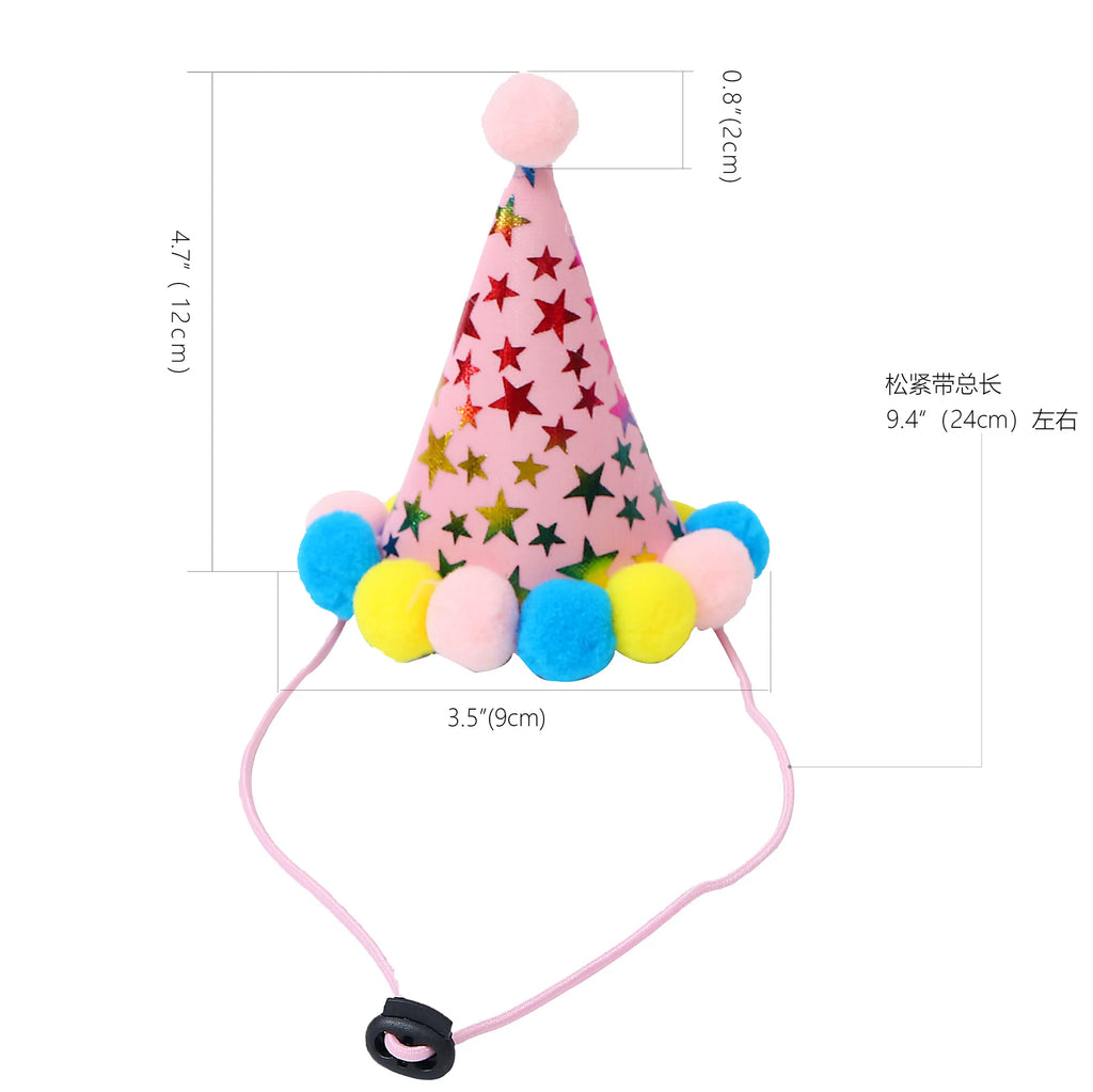 Pet Birthday Party Set Balloon Bandana Hat Bowtie Slogan Supplies for Celebrating Dog Products Supplies All for Pets Cats Party | Color:Hat A