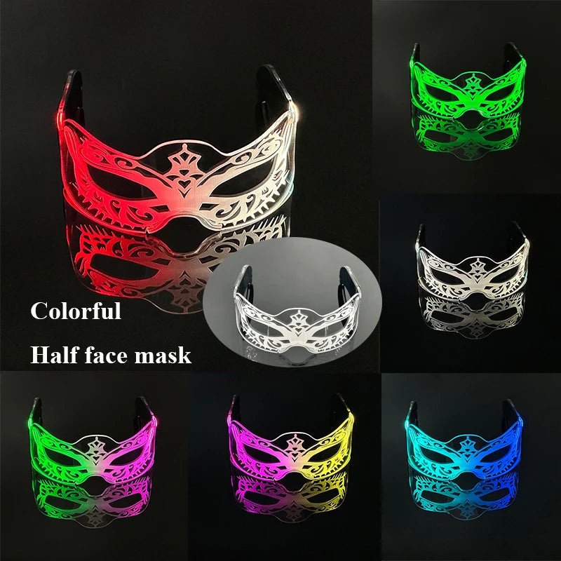 Fashion Luminous Decorative Glasses Neon Light Decoration LED Sunglasses For Nightclub DJ Dance Music Rave Costume Night | Lenses Color:624