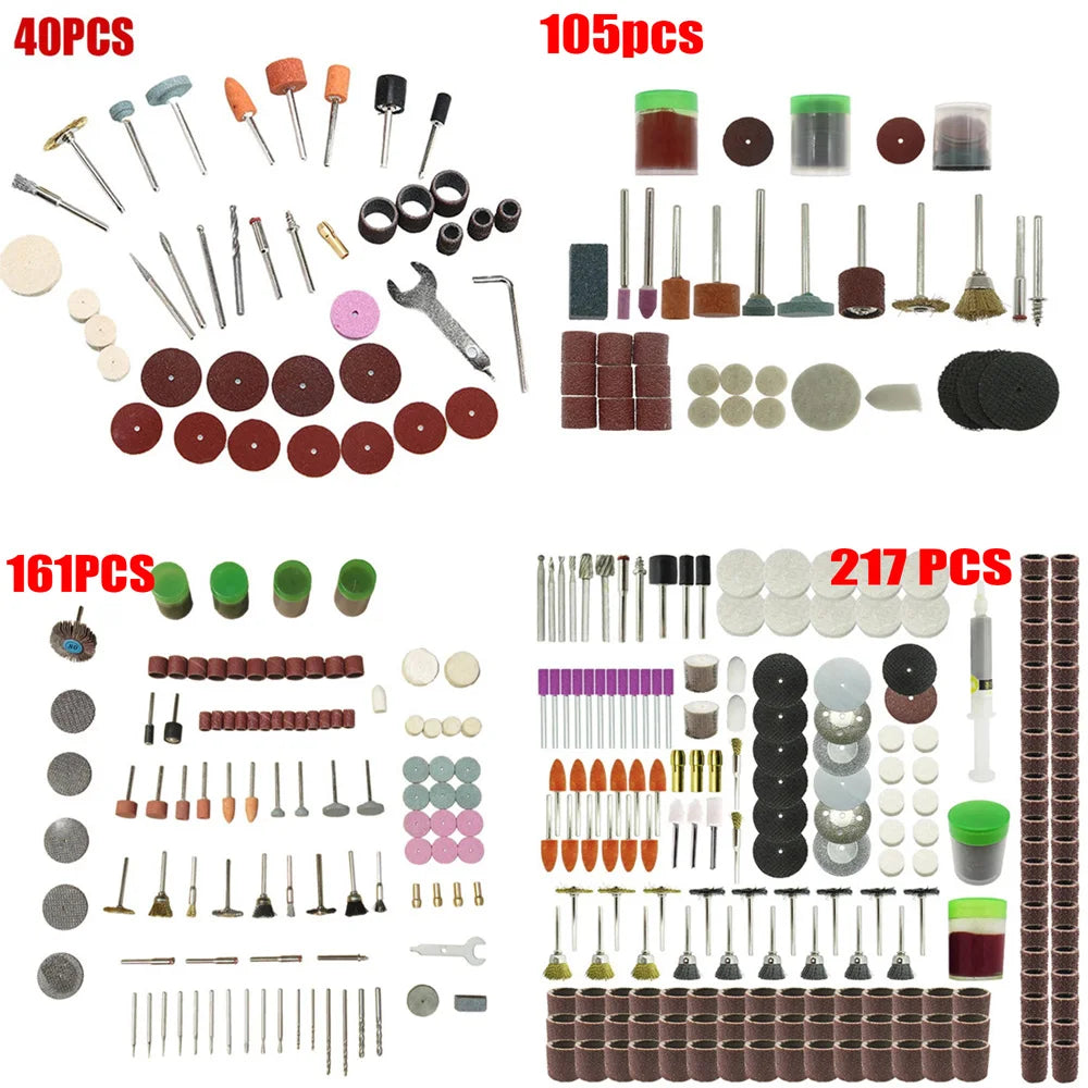 40~217Pcs Power Tools Rotary Tool Accessory Set Fits Dremel Drill Grinding Polishing Accessories Mini Saw Blade Abrasive Tool | 4