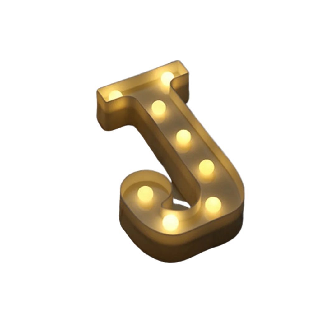 Luminous Number Lamp Alphabet Letter LED Lights Birthday Valentine's Day Wedding Party Decor 0-9 Digital A-Z Letters Night Light | Color:J