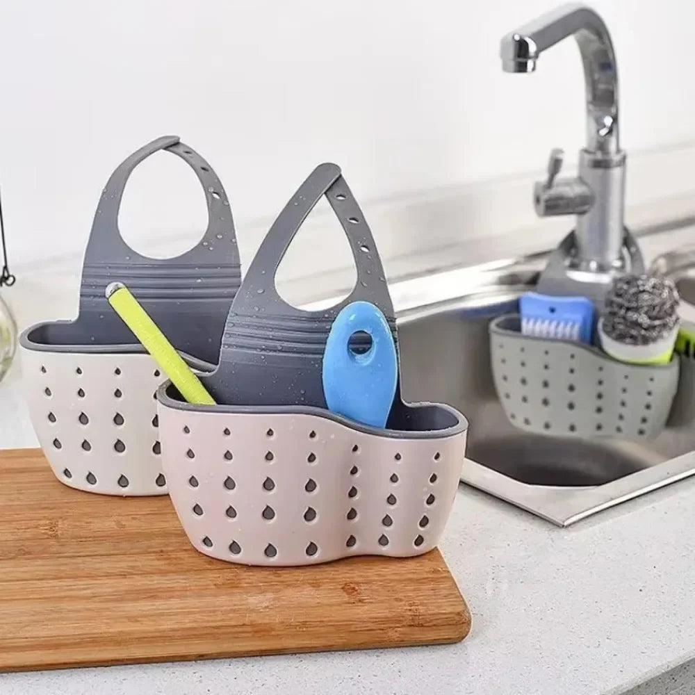 Adjustable Sink Drainer Kitchen Storage Basket Sponge Pool Hanging Bag Supplies Kitchen Accessories Organizer Household Items | 0