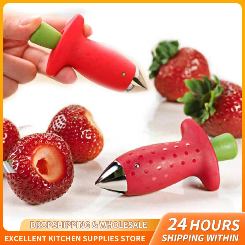 Strawberry Slicer Cutter Strawberry Corer Strawberry Huller Fruit Leaf Stem Remover Salad Cake Tools Kitchen Gadget Accessories | 0