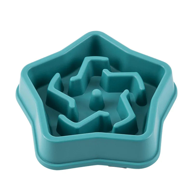 Pet Cat Dog Slow Food Bowl Fat Help Healthy Round Anti-choking Thickened And Non-slip Multiple Colors Shapes | Color:Picture color-12