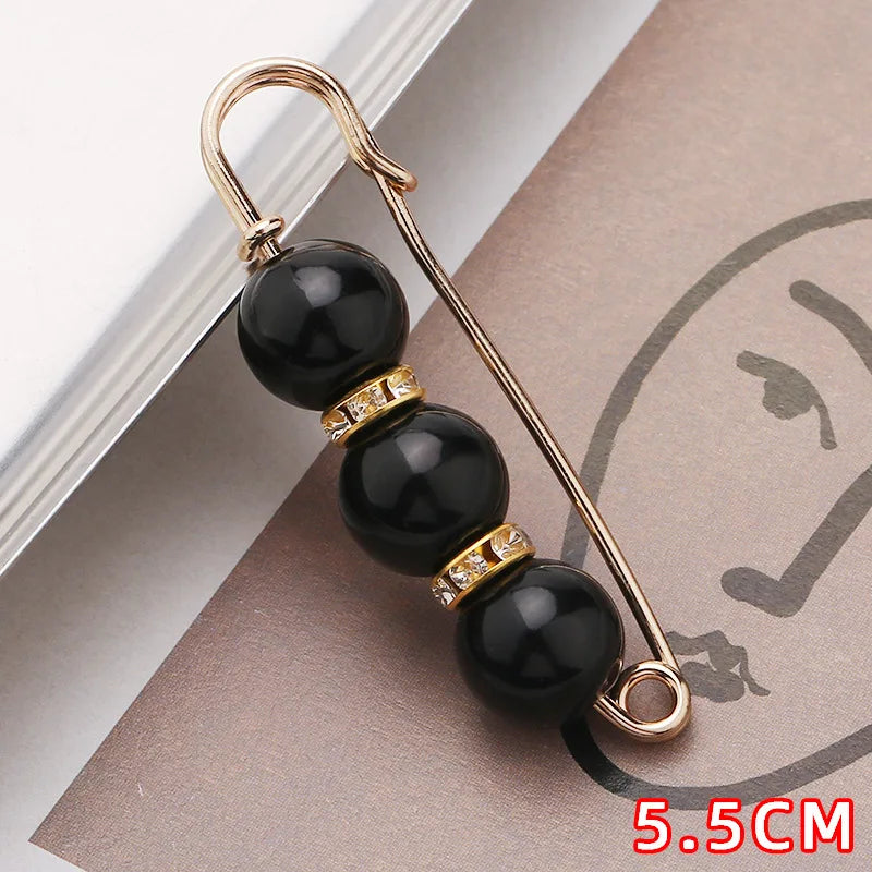 4/1PCS Heavy Duty Safety Pins Pearl Embellishment Brooch Pin Decorative Sweater Clips Safety Pins for Brooches Decorative Crafts | Color:8