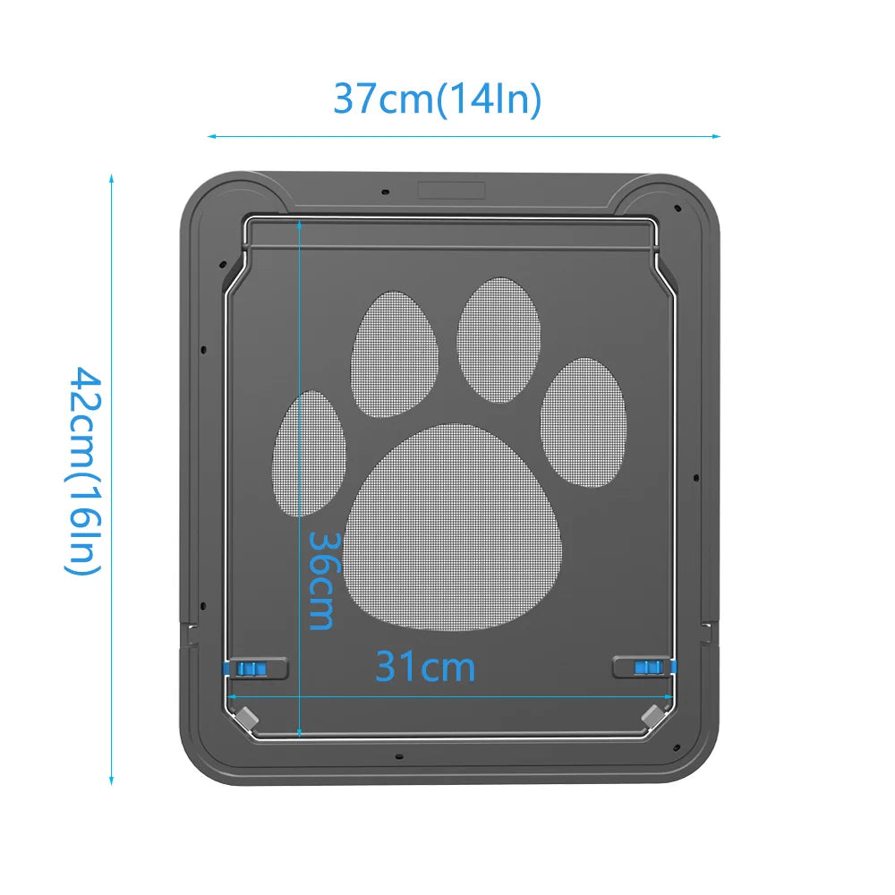 Pet Door Cat Dog Screen Door Lockable Magnetic Flap Screen Automatic Lock Door Suitable for Dogs and Cats Pet Screen Door | Color:37cm W X 42cm H