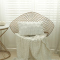 White Plush Pillow Cover Square Cushion Cover 30x50cm Boho Style Pillowcase For Living Room Chair Home Decor House Cushions | Color:White