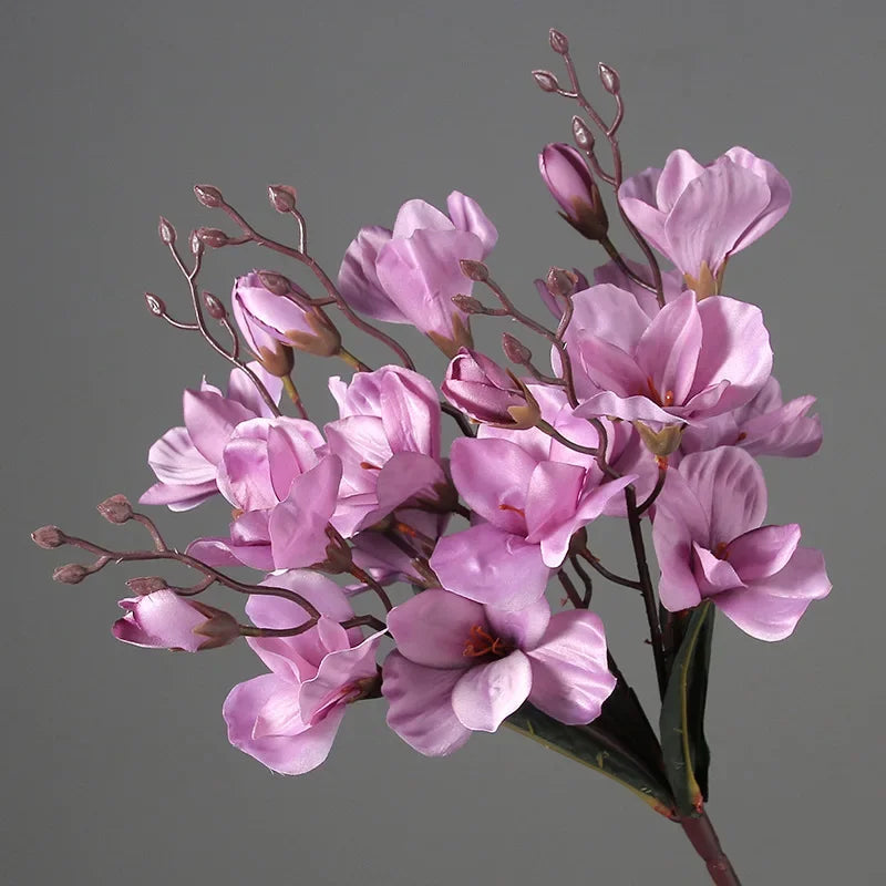 High Quality 5 Forks 20 Head Artificial Magnolia Flower For Home Living Room Table Decoration Bride Wedding Party Flower Bouquet | 2