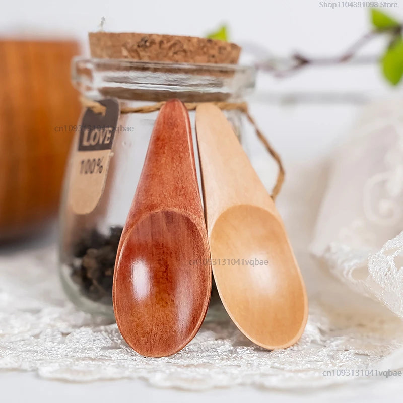 Mini Natural Wooden Cooking Tools Scoop Tea Honey Coffee Condiment Salt Sugar Spoon Household Kitchen Gadgets Spoons | 0