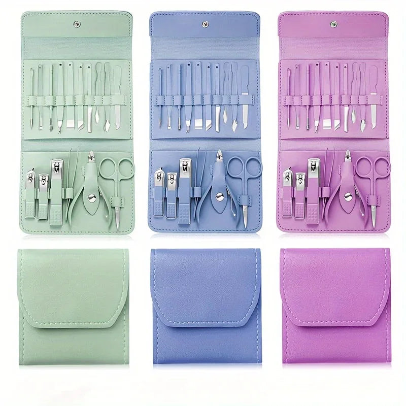 16pcs Professional Nail Clippers and Cuticle Nippers Set with Travel Case Manicure Set Pedicure Sets Nail Clippers | 4