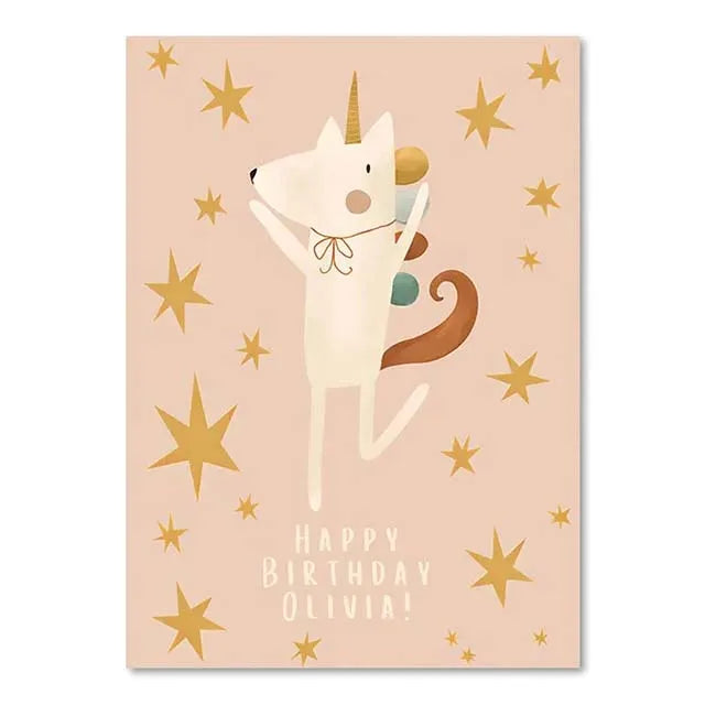 New Boho Cartoon Rabbit Mouse Goose Nurser Art Canvas Painting Nordic Retro Poster and Prints Wall Picture Baby Kids Room Decor | Color:H