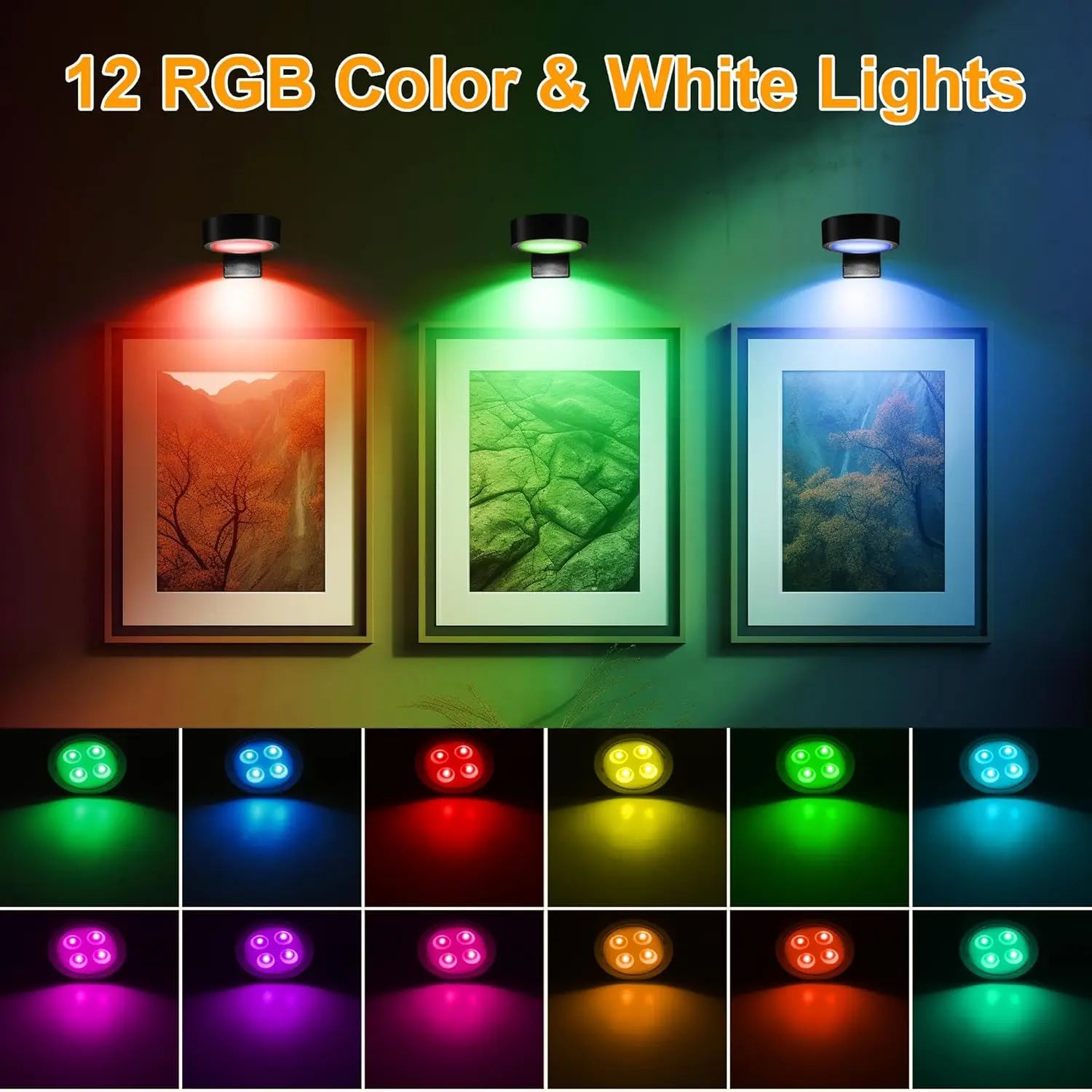 Picture Lights for Wall Rechargeable Magnetic Poster Lights Remote Dimmable Timer Painting Light Wall Decor Light Painting Light | 4