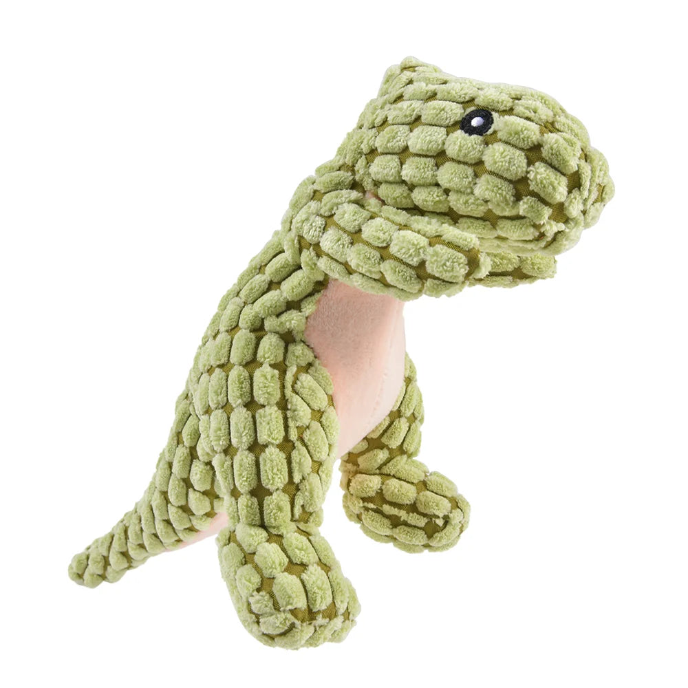 Cats and Dogs Pet Plush Dinosaur Toys Interactive Dog Chew Toys Plush Stuffing Pet Supplies Dog Toys for Small Dogs | Color:Green