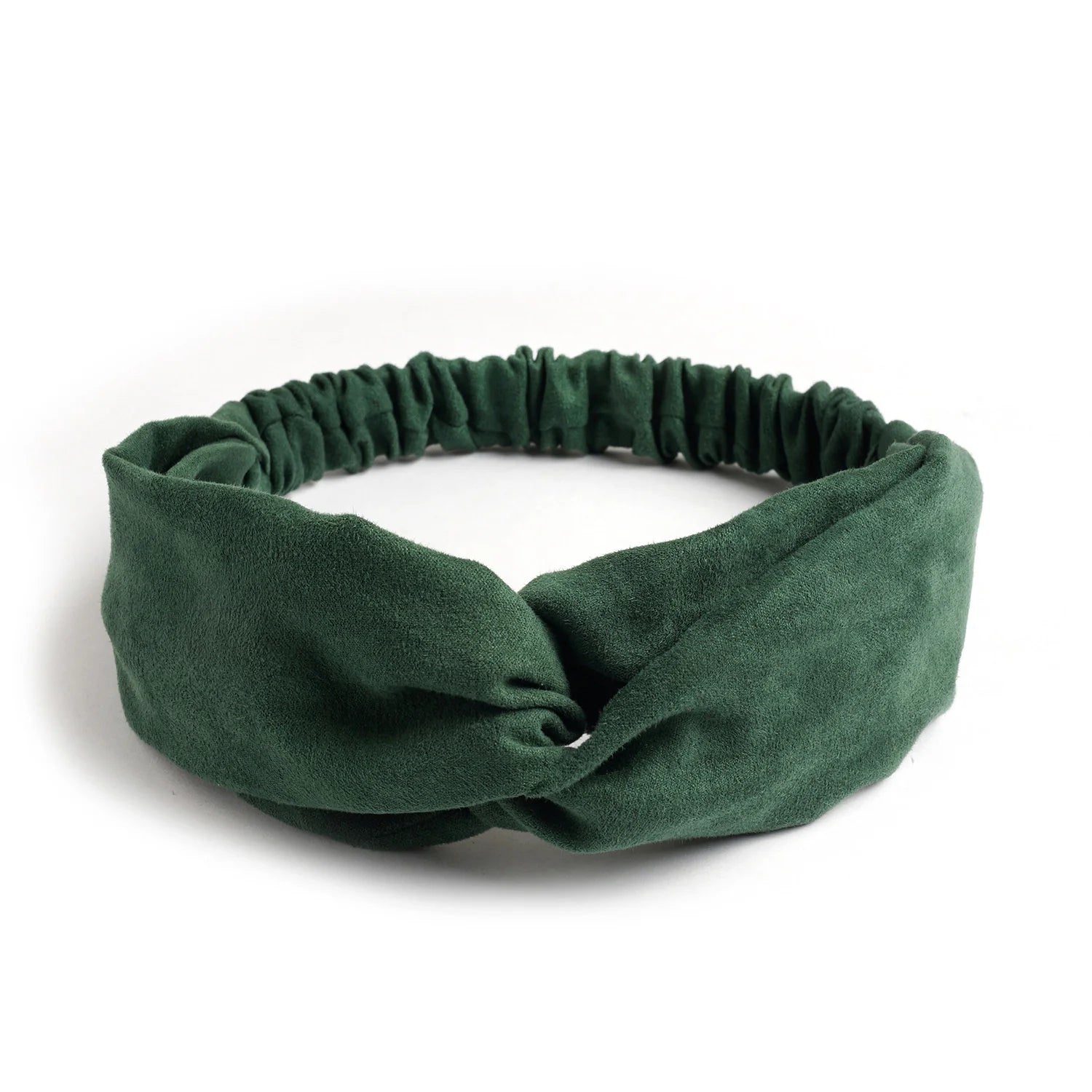 Cross Turban Solid Headbands for Women Twist Knotted Boho Suede Hair Bands For Girls Sweet Bow Headwrap Vintage Hair Accessories | Color:green