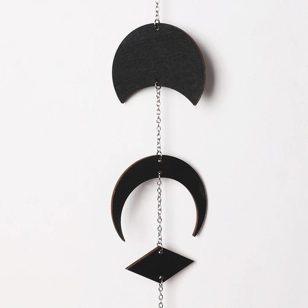 Moon Phase Wall Hanging Black Wooden Wall Decor Moon Garland Art Boho Room Decor Bedroom Office Nursery Garden Decoration Gift | 3