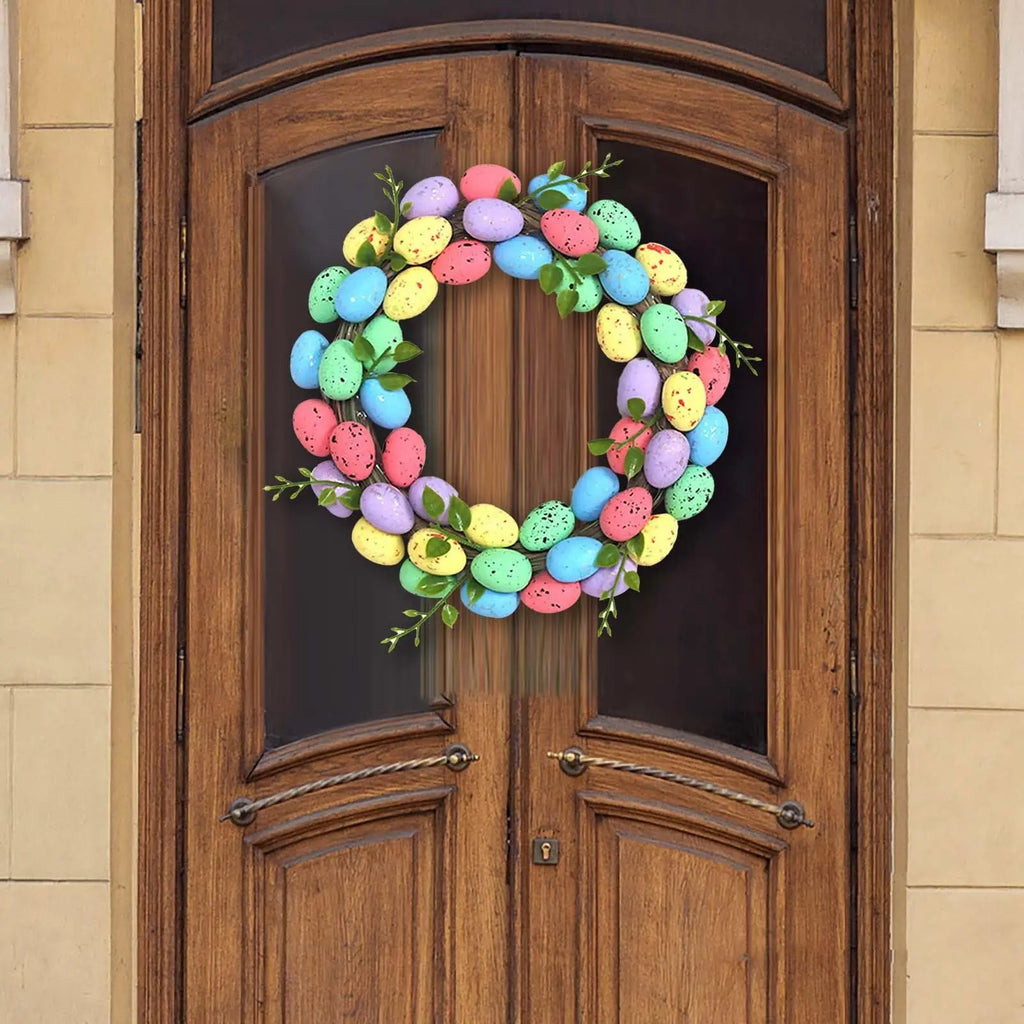 2026 Easter Garland Creative Easter Egg Element Wreath Window Door Garden Gate Decorative Hanging Holiday Party Decor Door Sign | 1