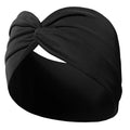 Yoga Headbands For Women's Hair Wide Thick Stretchy Boho African Turban Knotted Leopard Head Bands | Color:black