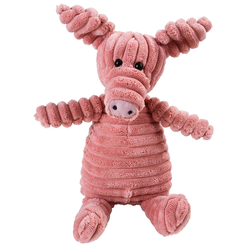 Pet Dog Molar Toy Vent Training Corduroy Monkey Pig Voice Plush Toy Dog Tooth Cleaning Supplie Dog Toys for Large Dogs | 3